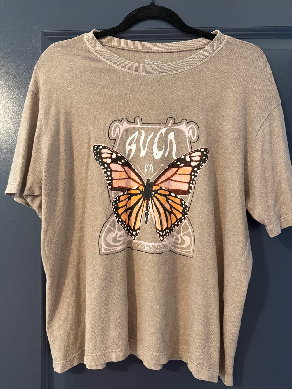 RVCA heather tan butterfly tee